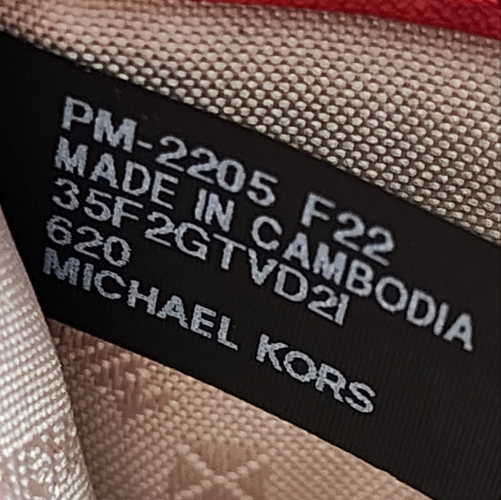 Michael Kors Jet Set Logo Medium Red Card Case Wallet - Picture 4 of 6